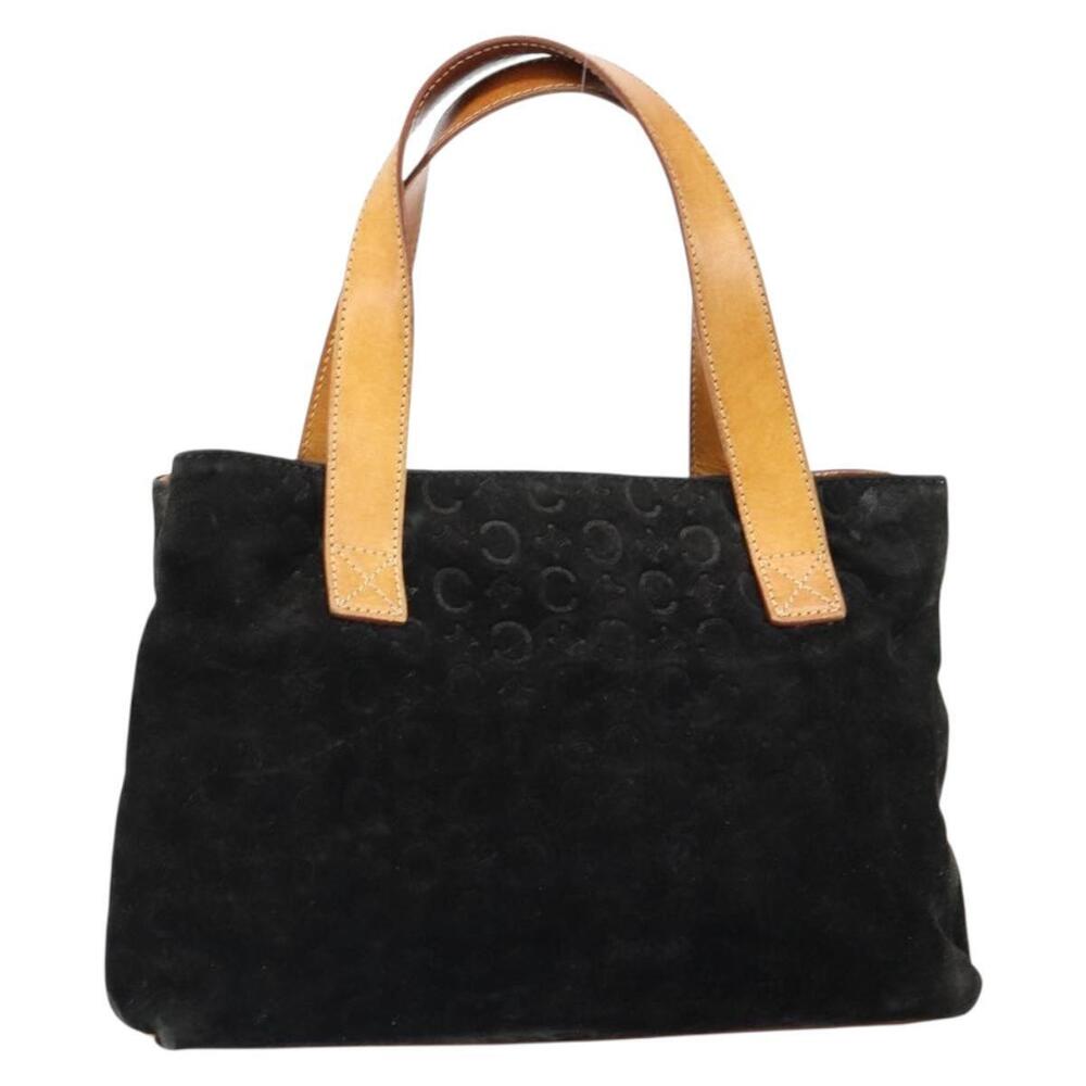 CELINE C Sulky Hand Bag Suede Black Silver Auth 147956 - Picture 1 of 16